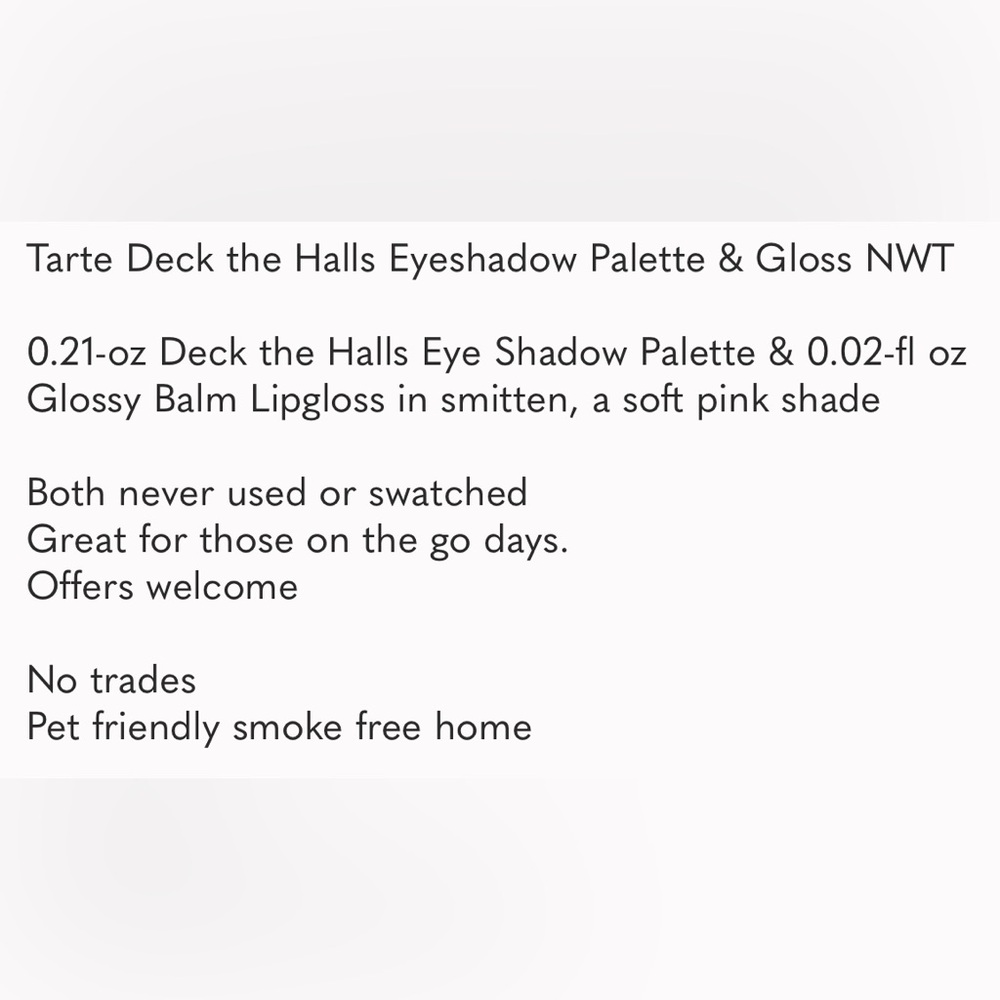 Tarte Deck the Halls Eyeshadow Palette & Gloss NWT - Picture 2 of 6